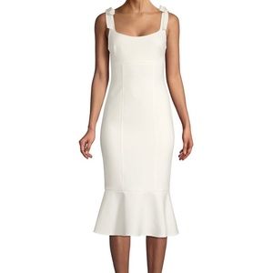 Likely White Ellery Flounce Hem Midi Dress